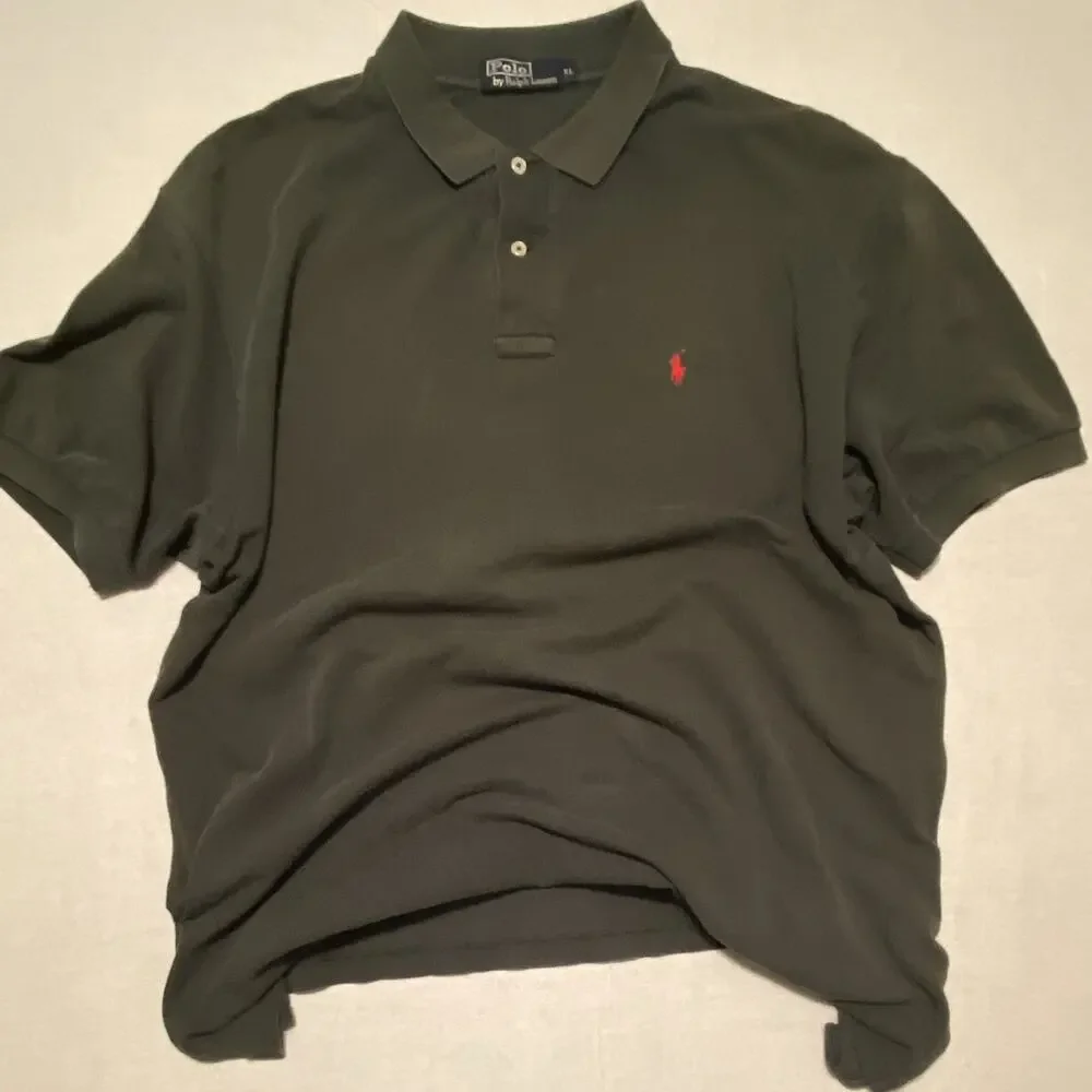 Polo by Ralph Lauren Green Solid Cotton Knit Polo Shirt Men’s XL Logo Classic